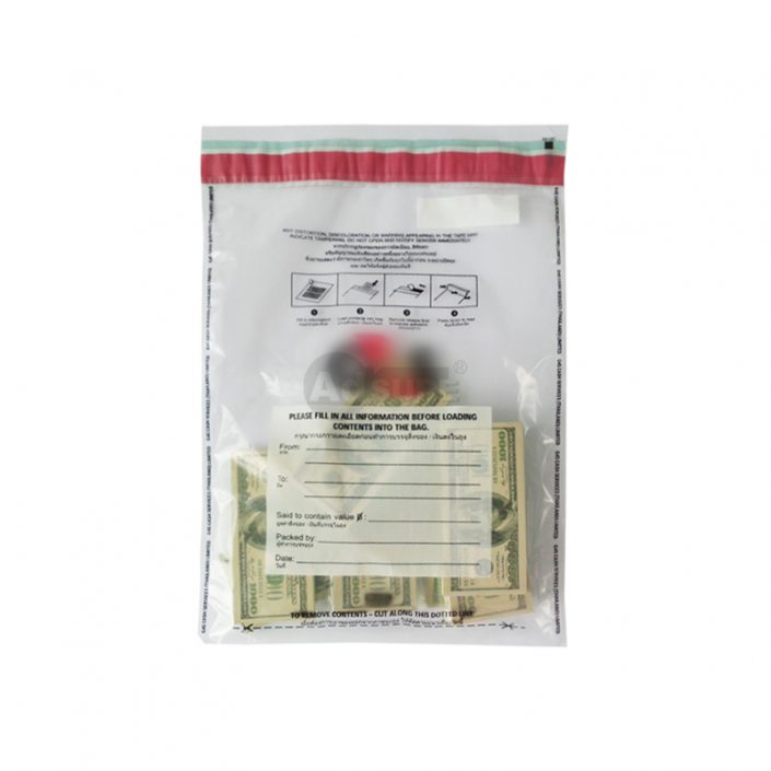 Plastic Security Bags for Cash Money Transfer